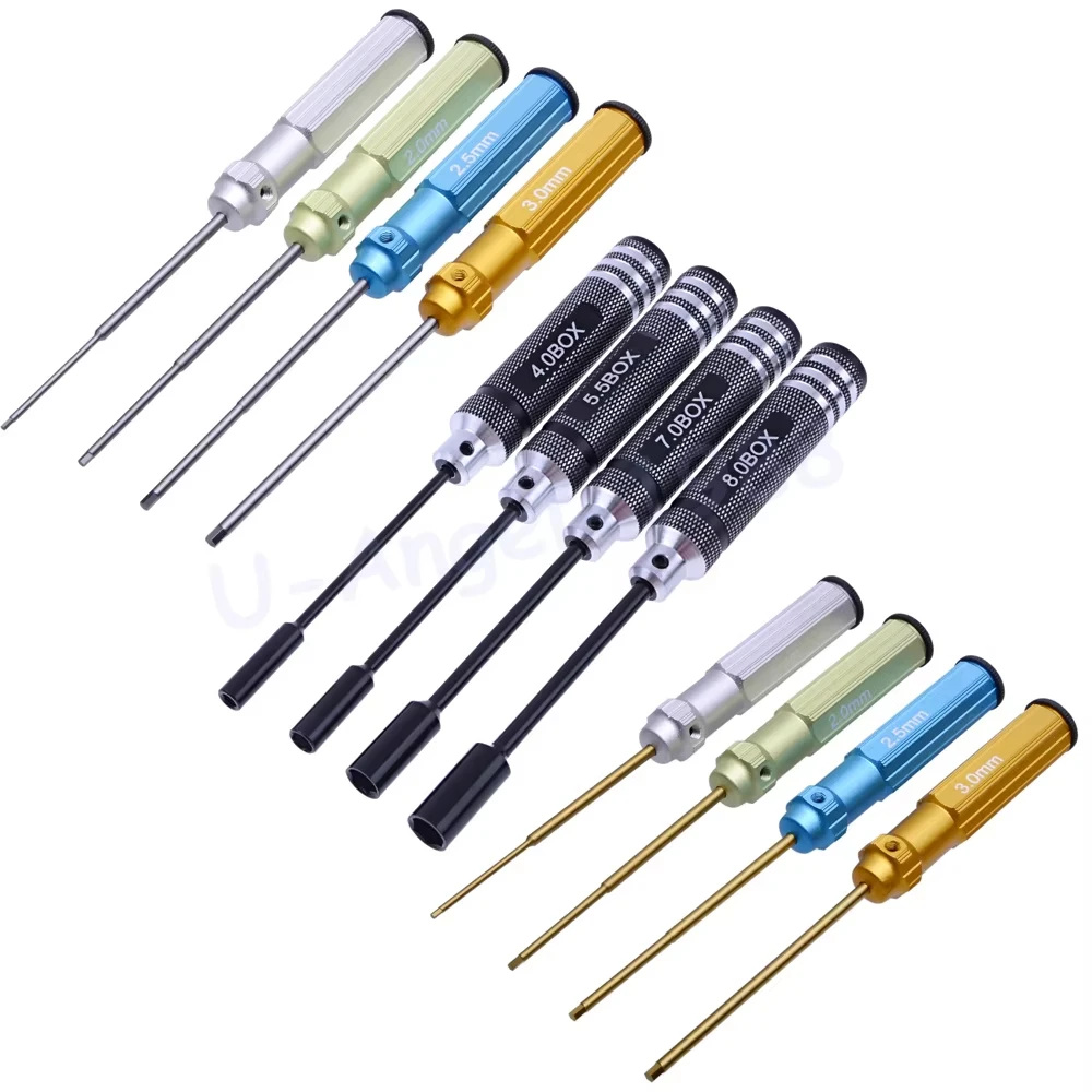 4Pcs Hex Screwdriver Set Titanium Plated Hardened 1.5/2.0/2.5/3.0mm RC Tools for RC Car Boat Helicopter