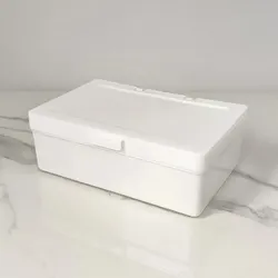 1 Pc White Flip-top Storage Box Card Sticker Hand Account Material Desktop Sundry Stationery Dust Box