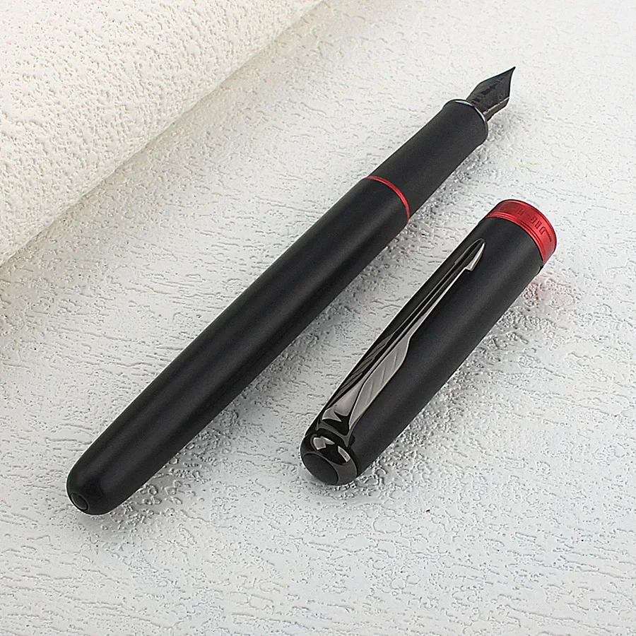 Jinhao 75 Fountain Pen #26 EF/F/M Nib, Black Extra Fine 0.4mm Office Writing Pen with Converter