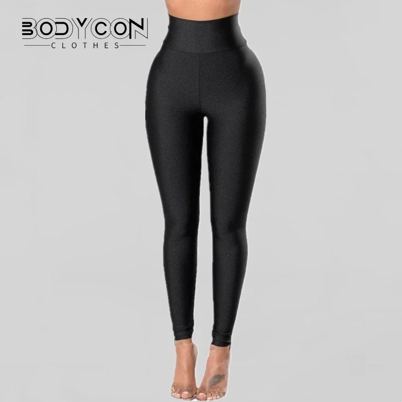 Celana Bodycon Y2K legging pensil kilau metalik seksi Gym wanita Fashion Streetwear legging Perak Hitam mengkilap pinggang tinggi