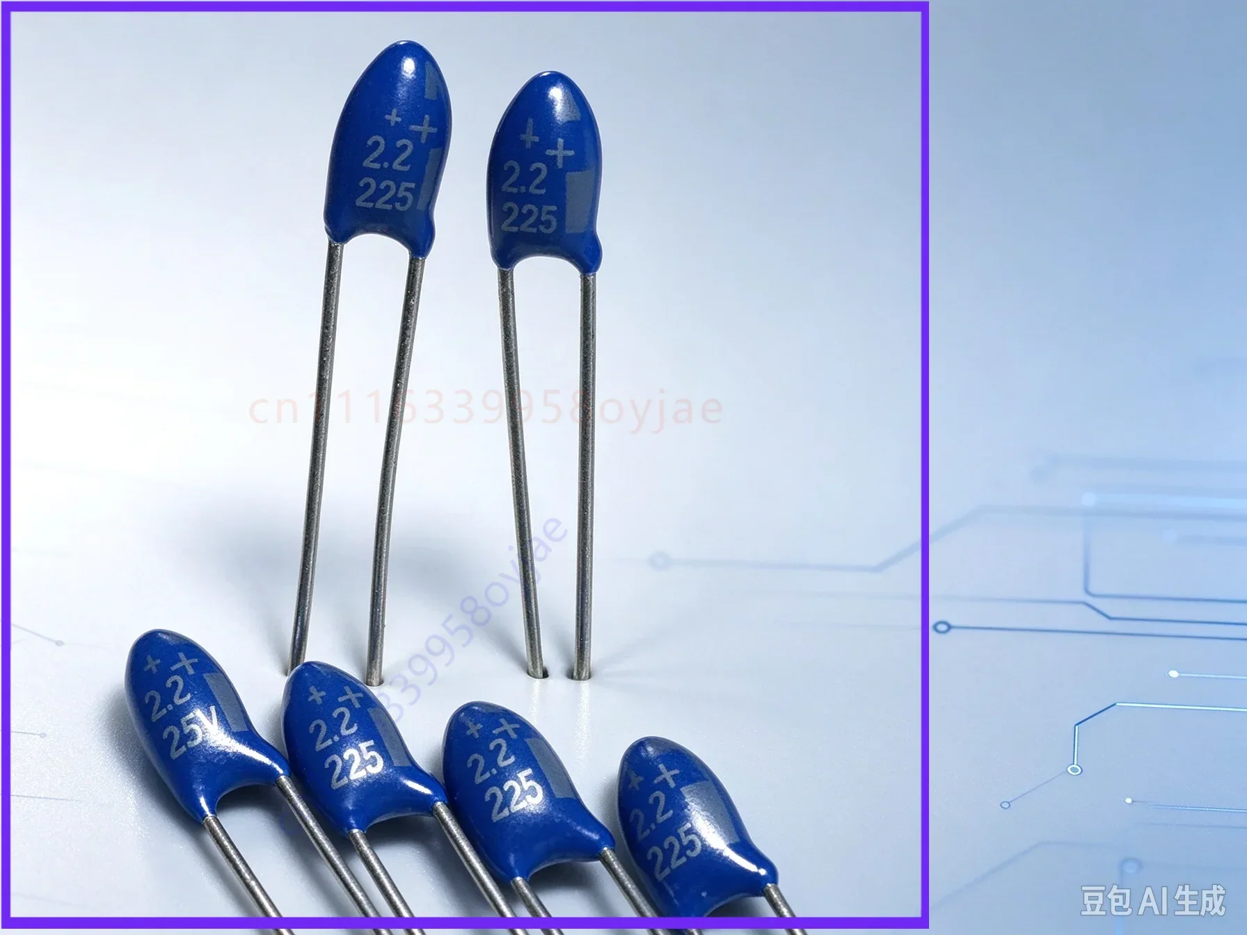 Vintage for NEC 2.2UF 25V 225 Tantalum Capacitor 3mm Pitch  100pcs