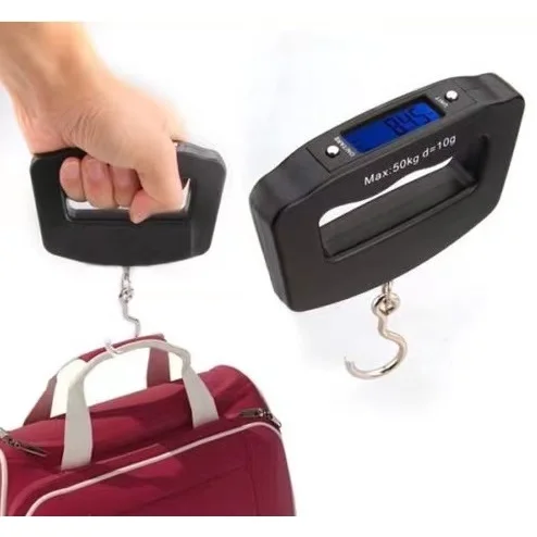 50kg Portable Electronic Luggage Scale LCD Display Travel Digital Luggage Scale Hanging Backlight Balance Weighing