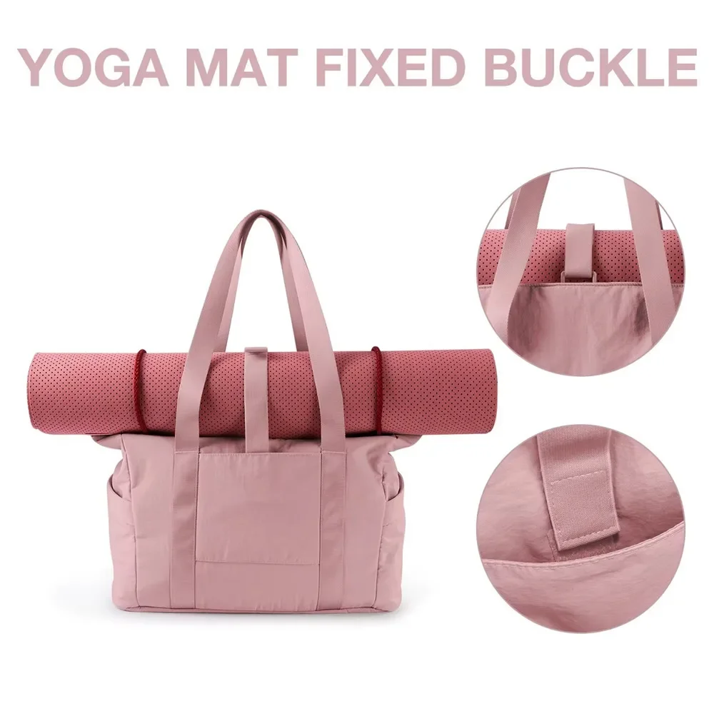 Women Tote Bag University Laptop Travel Tote Diaper Gym Yoga Bag with Yoga Mat Buckle Shoulder Bag