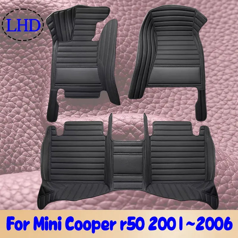

Car Floor Mats Suitable for Mini Cooper r50 2001~2006 Anti slip and wear-resistant PU leather car interior mat