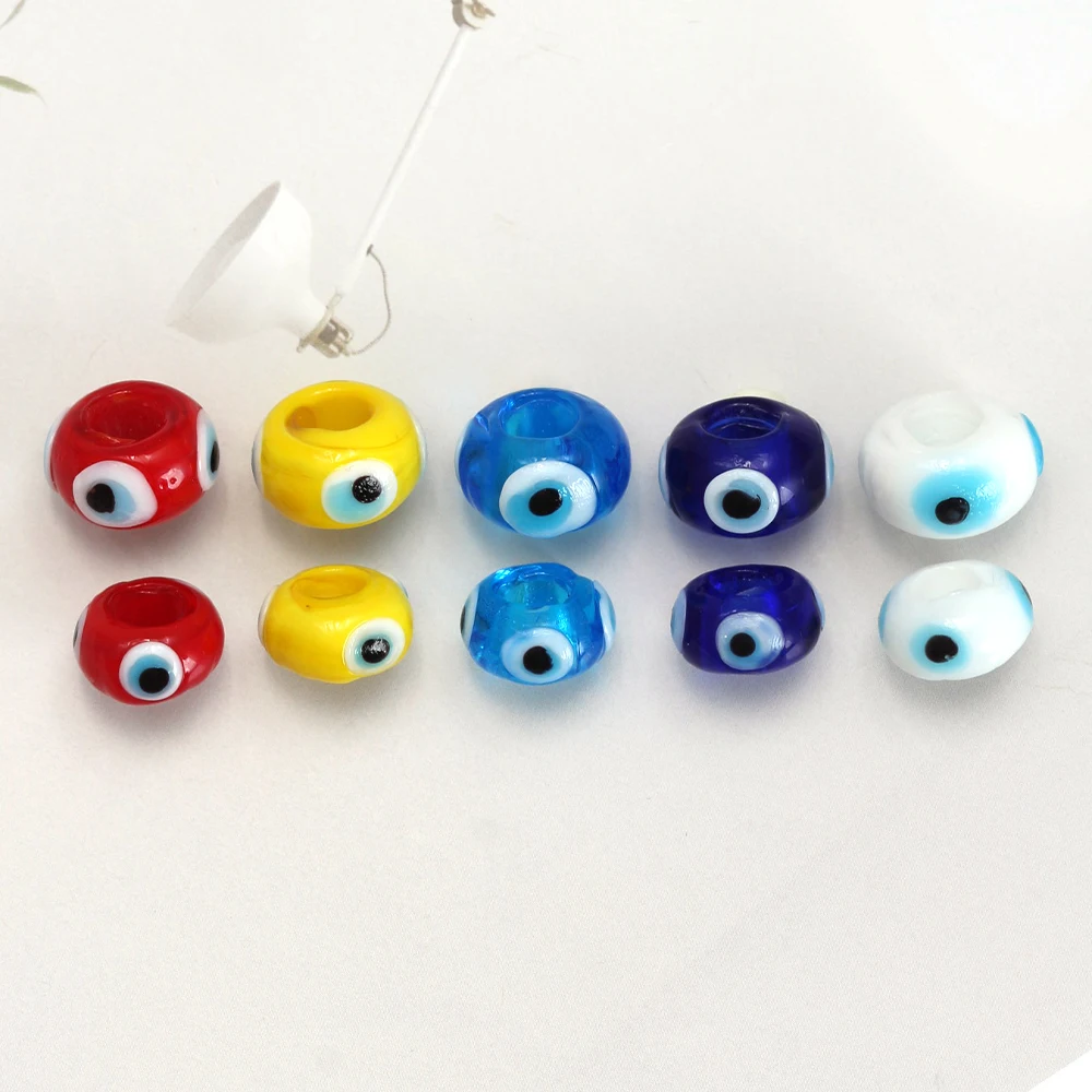 EVIL EYE 5pcs/lot Multi Color Loose Spacer Beads Drop Oil Turkish Evil Eye Beads for Jewelry Making DIY Bracelet Accessories