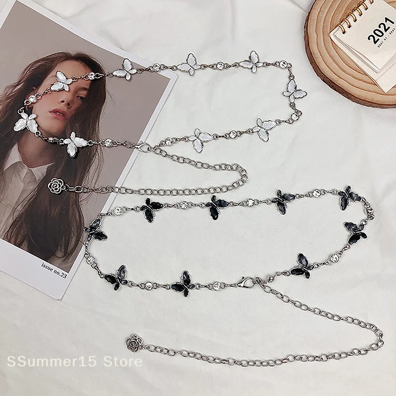 Simplicity Butterfly Women's Waist Chain Belts Thin Belt Luxury Waist Solid Color Belts For DressFringes Decoration Waist Bands