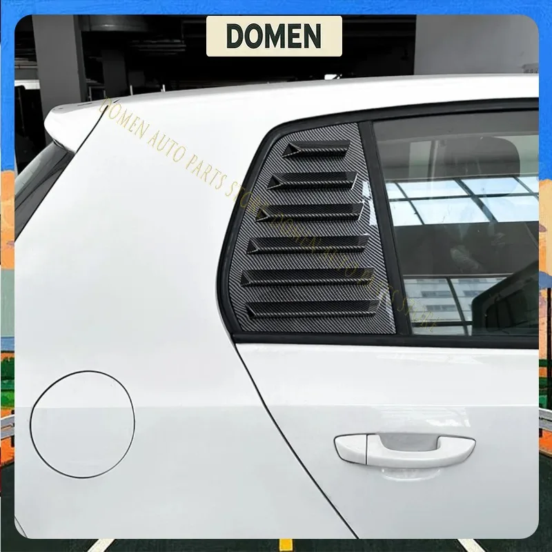 DOMEN Pair Rear Side Window Trim Spoiler For VW Golf 6  MK6 GTI R 2008 2009 2010 2011 2012 Rear Window Louver Shutter Cover Trim