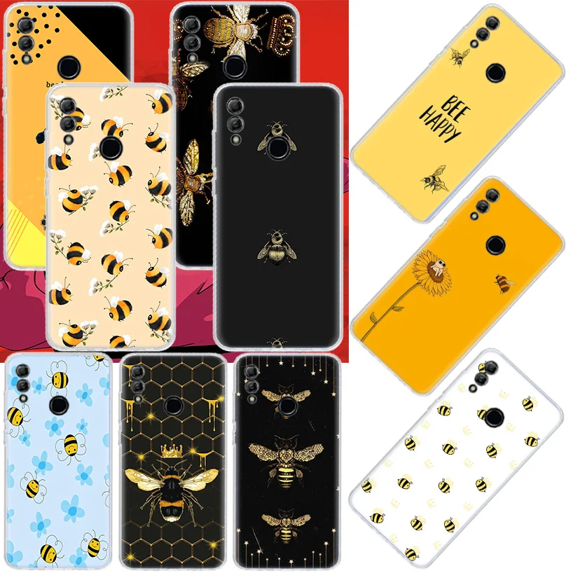 Happy Lovely Bee Phone Case For Huawei Honor 50 20 Pro P Smart Z 2021 Y5 Y6 Y7 Y9 10i 9 Lite 9X 8A 8S 8X 7S 7X 7A Cover