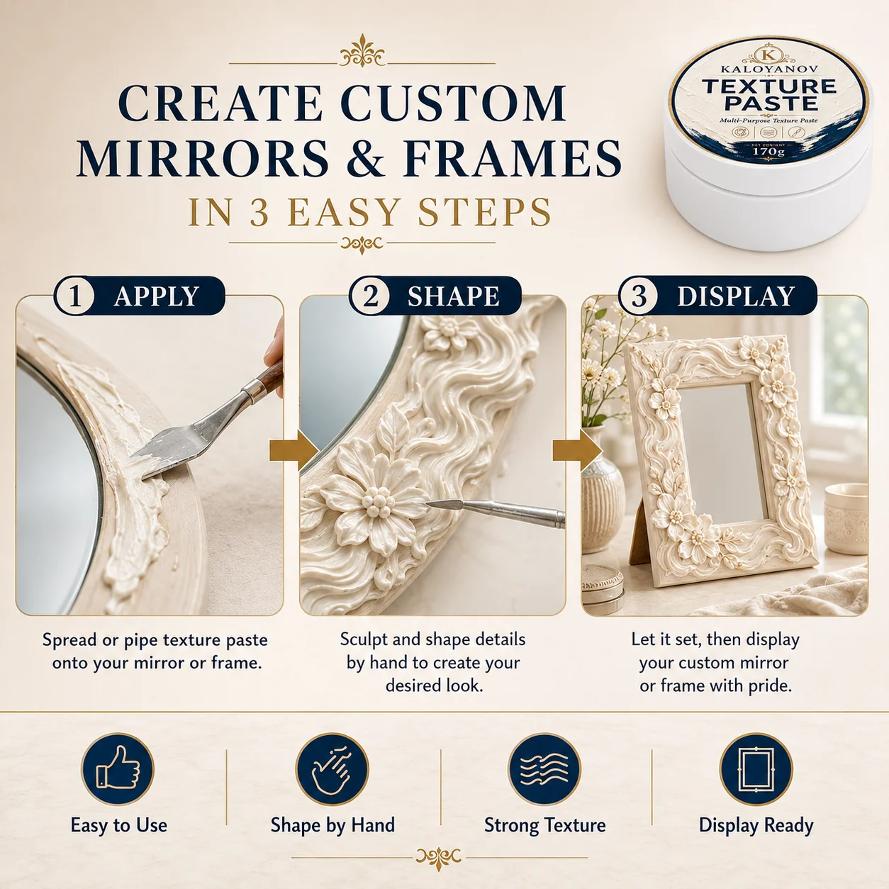 3D Texture Modeling Paste Heav - огляд і ціна Art Craft Mirror