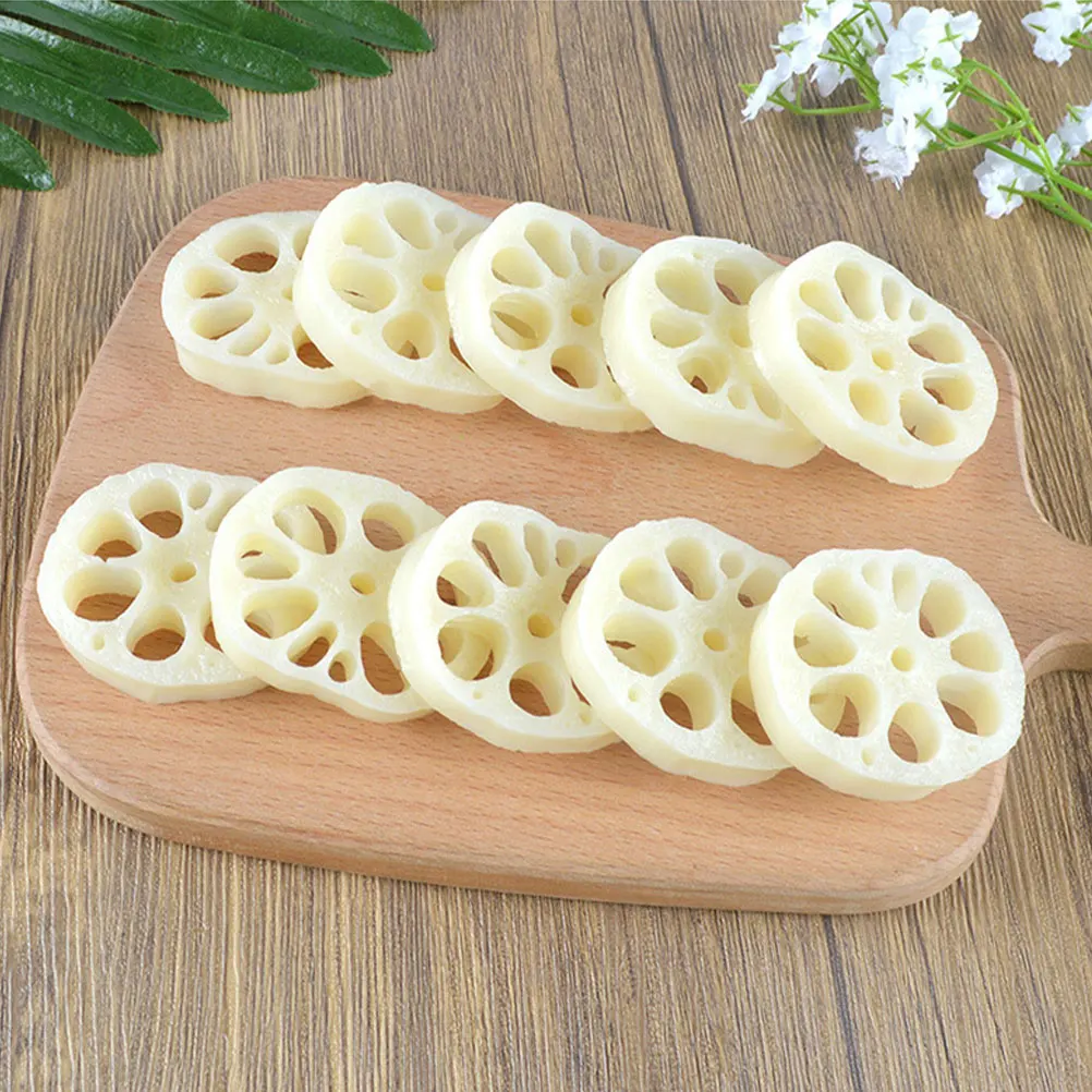 

6 Pcs Artificial Lotus Root Slices Miniatures for Crafts Kids House Decor Lightweight Stylish Premium Material Lifelike Details