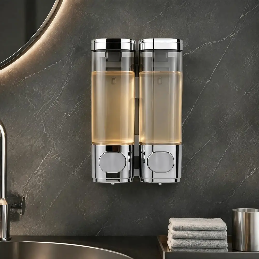 Shampoo and Conditioner Dispenser, 3 Chamber Wall Mount Soap Dispenser, Lockable Large Capacity Shower Liquid Dispenser for Home