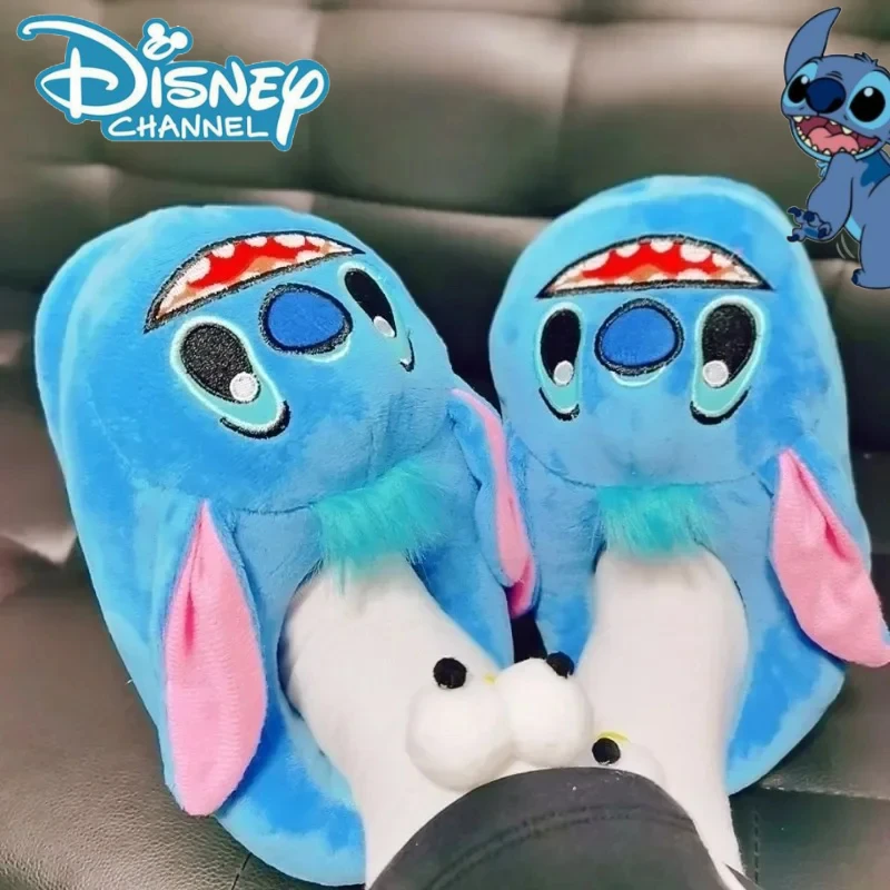 

Kawaii Stitch Plush Slippers Anime Lilo&Stitch Disney Character Cotton Shoes Thick Anti Slip Home Warm Slippers Good Friend Gift