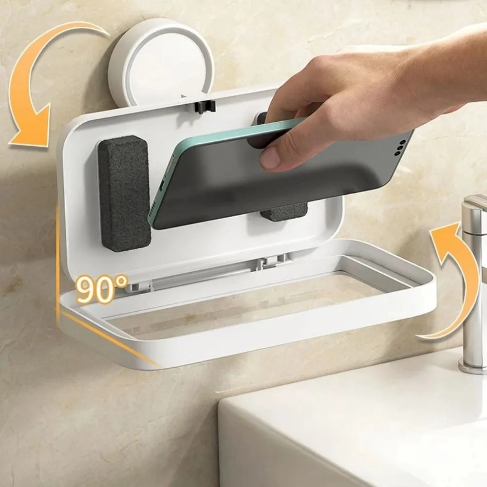 Suction Cup Bathroom Phone Holder Rotatable Adjustable Waterproof Phone Mount Stand Easy Installation High Sensitivity