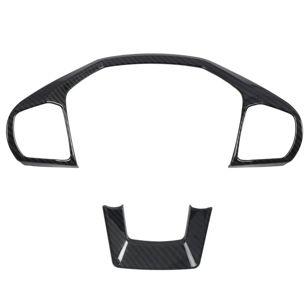 2PCS For Ford Explorer 2020-2023 Front Steering Wheel Trim Panel Cover Frame Sticker Interior Molding Car Decoration Accessories
