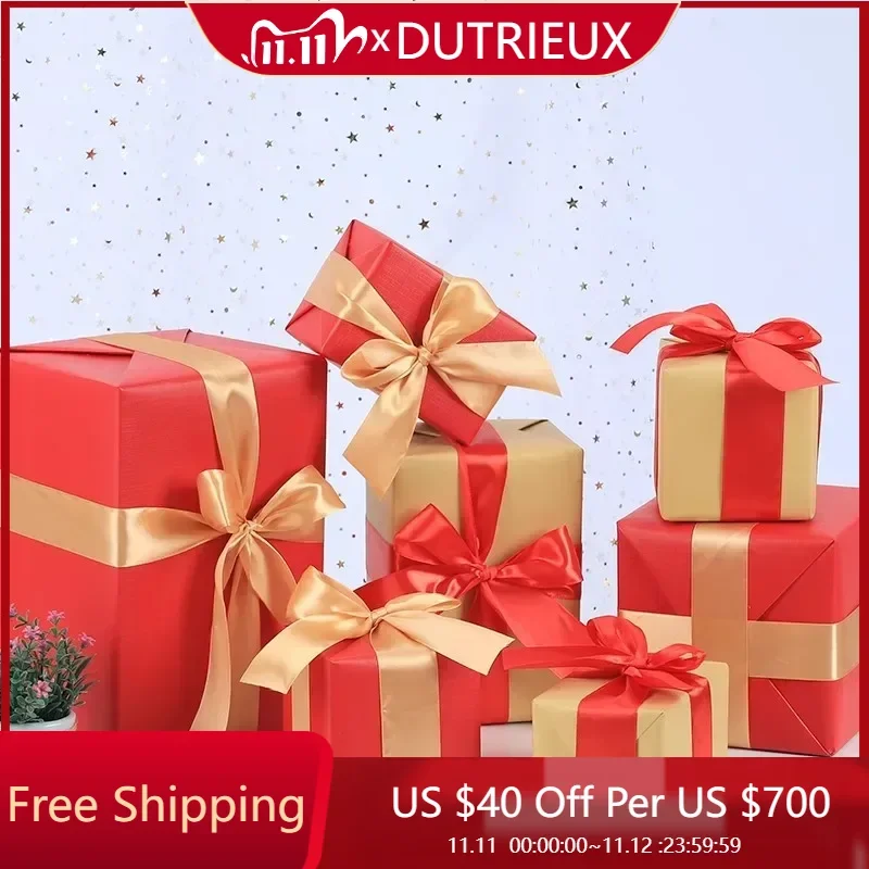 Christmas Gift Box Decoration Bow Tie Shopping Mall Shop Window Luxury Cute Salon Kawaii Display Stacking Finished Product Gift