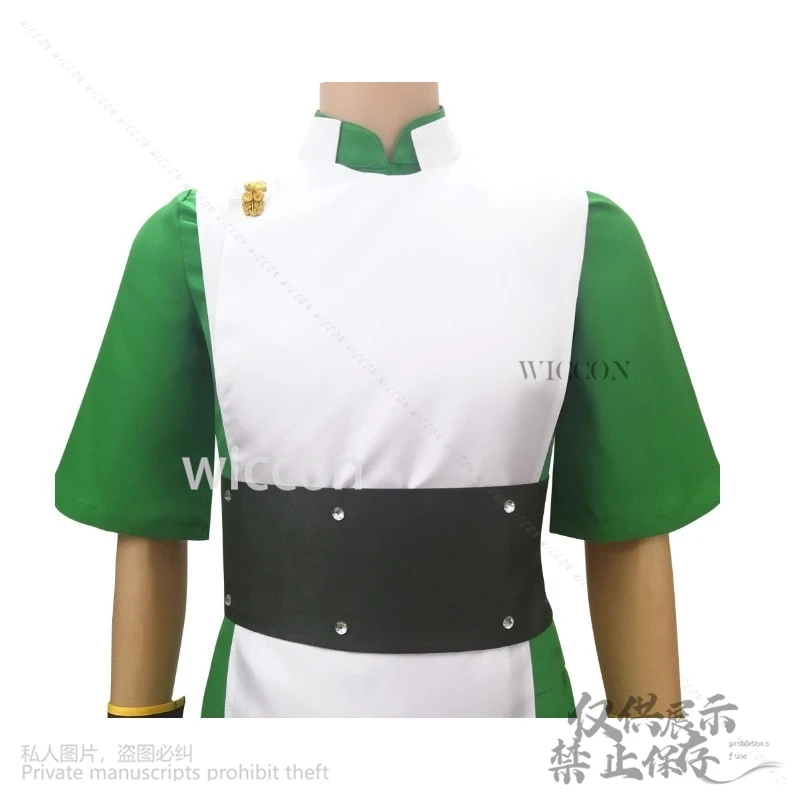 Anime Avatar The Last Airbender Cosplay Toph Beifong Costume Gilet verde Pantaloni Parrucca per Halloween Natale Ragazze Donna Personalizzato