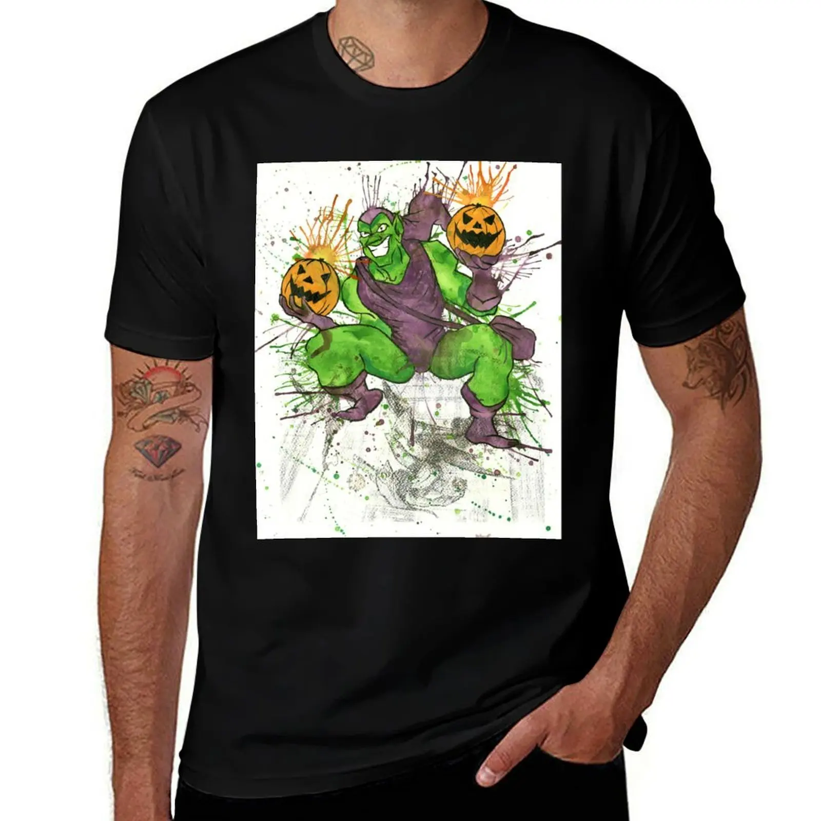 

Green Goblin T-Shirt Work Short Sleeve Cotton Top