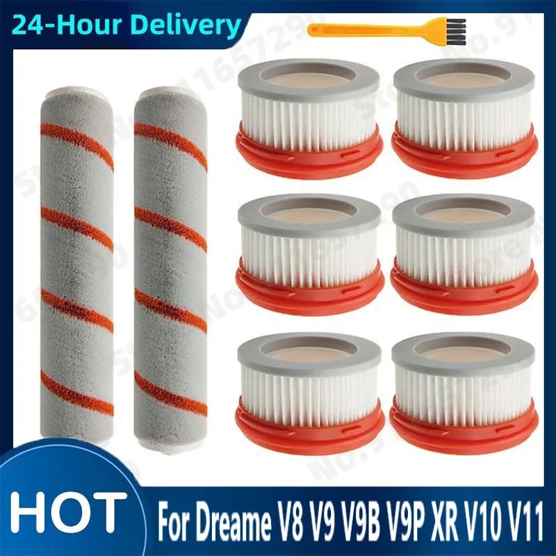 

Roller Brush HEPA Filter Parts For Dreame V8 V9 V9B V9P XR V10 V11 Household Wireless Vacuum Cleaner Accessories