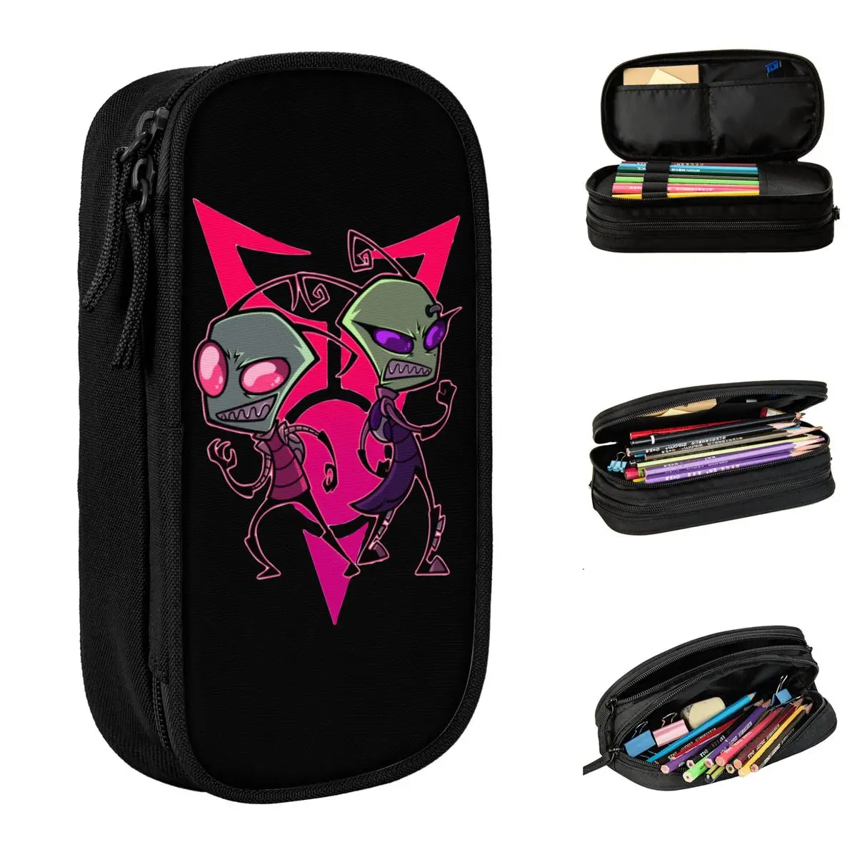 Invader Zim Pencil Cases Pen Bags Girls Boys Big Capacity Office Cosmetic Pencilcases