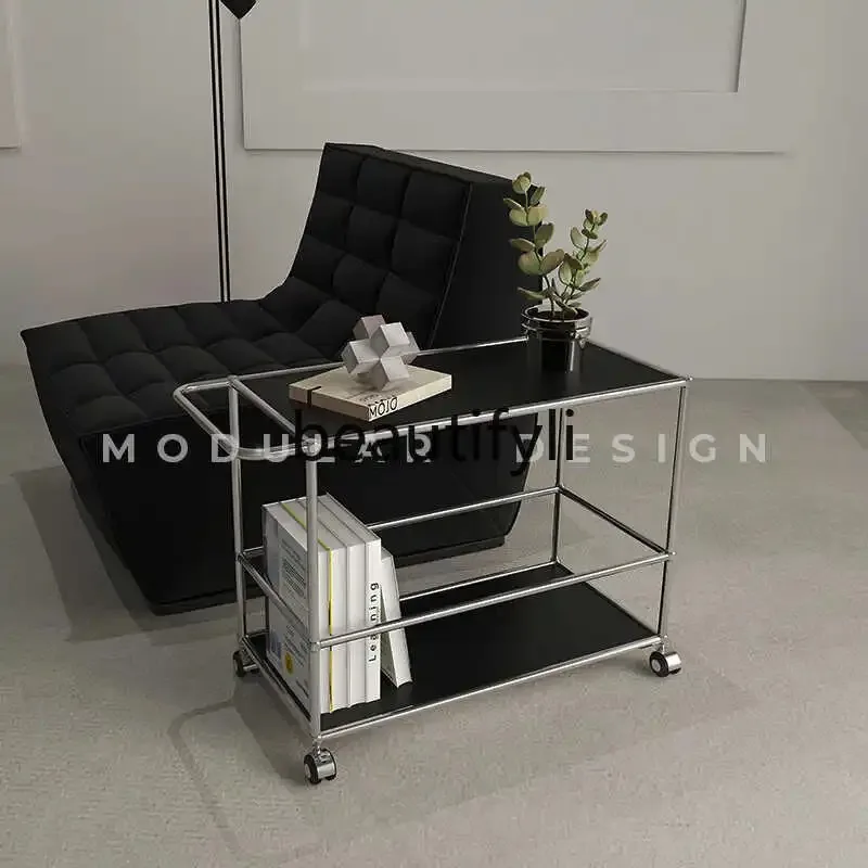 B567 Living room simple double-layer Nordic rectangular movable can be customized multi-color trolley