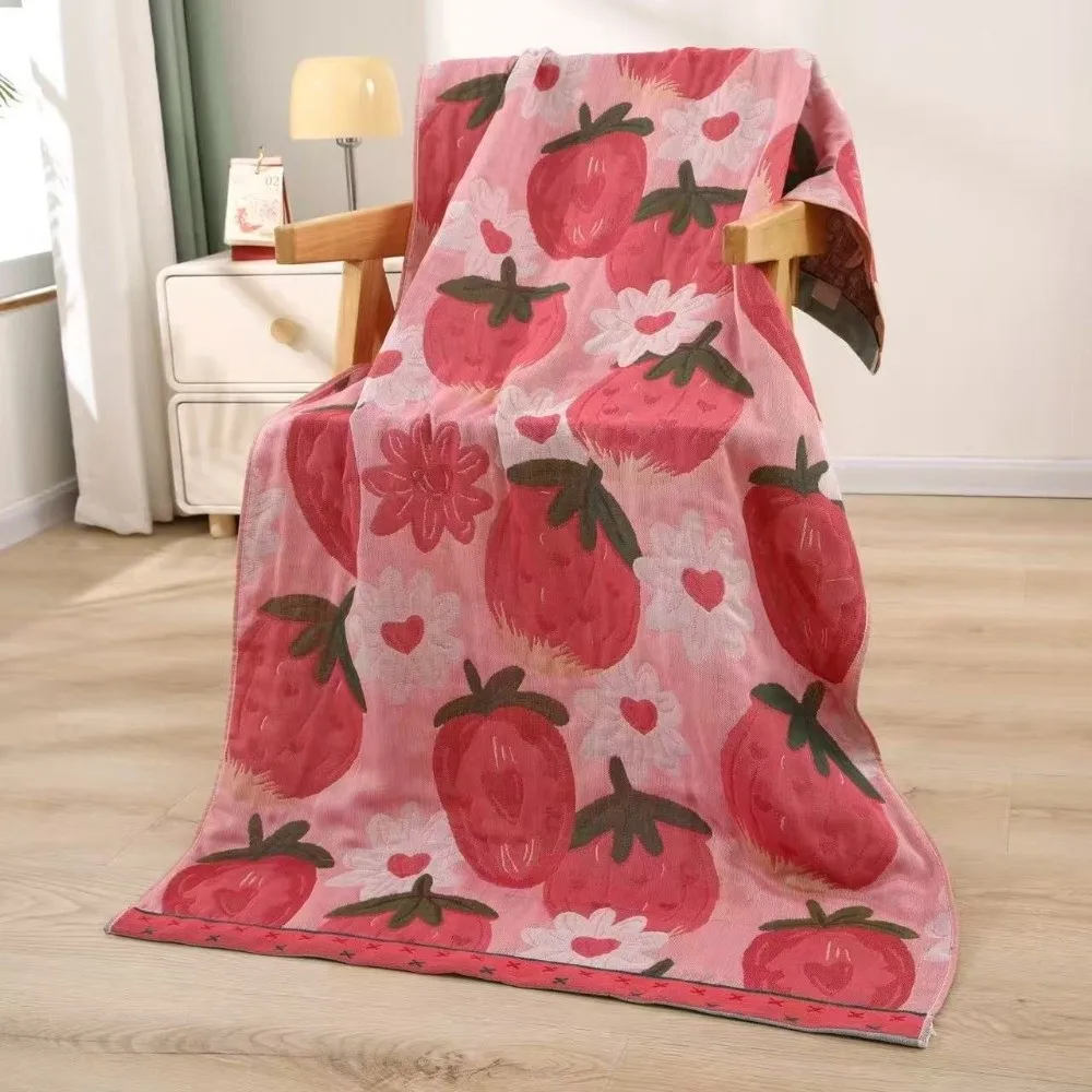 High Quality Multi Layer Bath Towel Soft Double Sidedprinted Beach Towel Multifunctional Small Blanket Universal in All Seasons