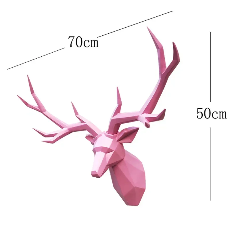 [Crafts] Super Big Home Decor Accessories 3D Deer Statue Animal head Figurine Wall Hanging Art Decoration Wedding Room Ornament