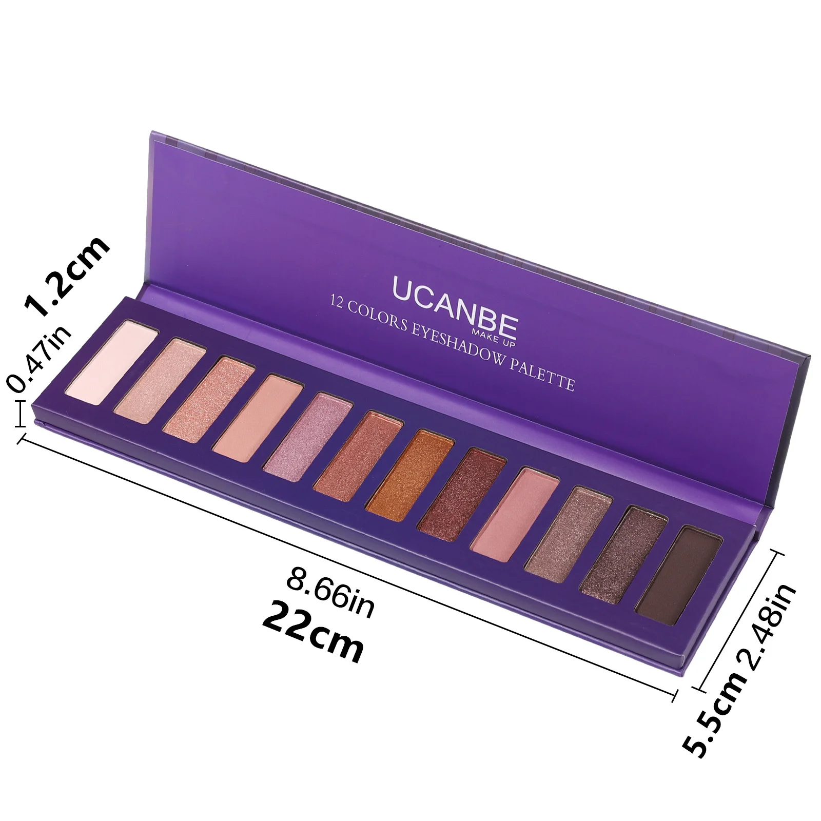 UCANBE 12 Color Eyeshadow Makeup Palette, Naked Nude Eye Shadow, Neutral Matte Shimmer Make Up Pallet - 02