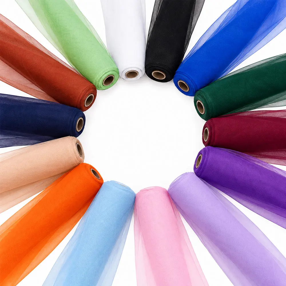 1 Roll 50M Tulle, Multi-color. Soft, DIY Cuttable. For Wedding, Christmas, Birthday Decor.