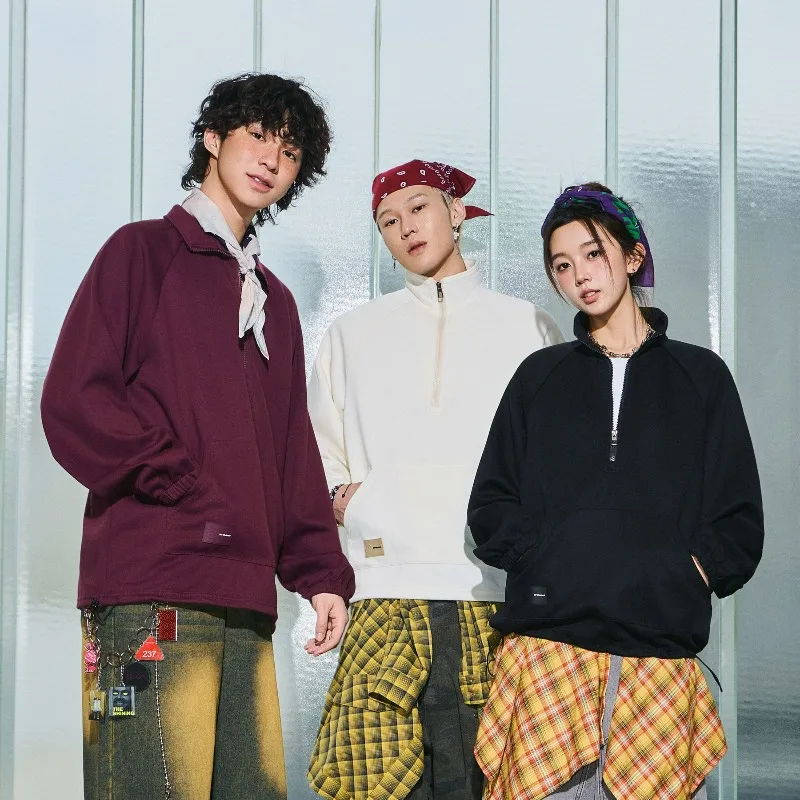 

Men's Autumn Winter Zipper Pullover Comfortable Fashion Versatile Tops High Quality Warm Cotton High Street Youth Trends Male