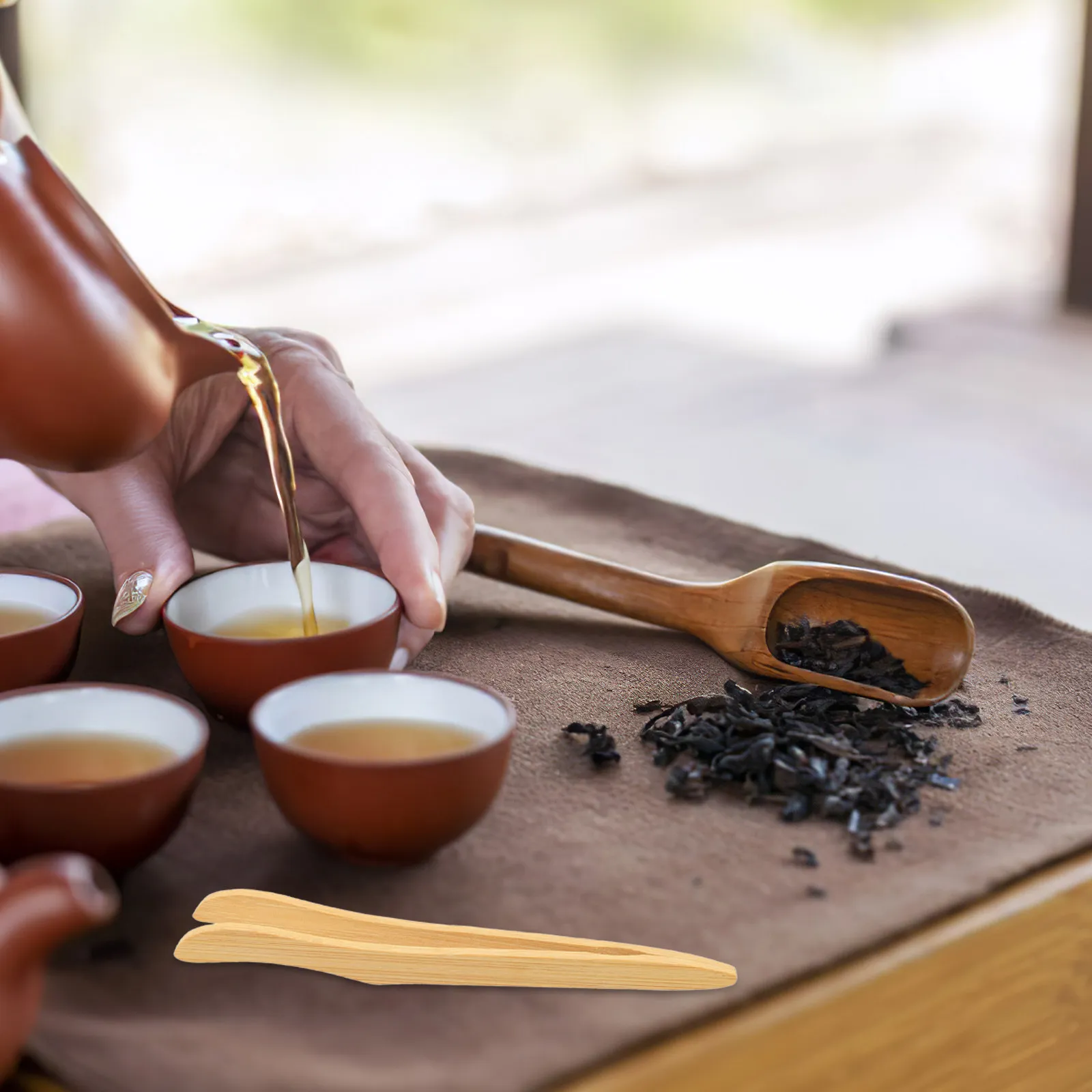 

10Pcs Tea Clip Heat Resistant Cup Holder Smooth Surface Easy Clean Tea Set Accessories for Daily Use