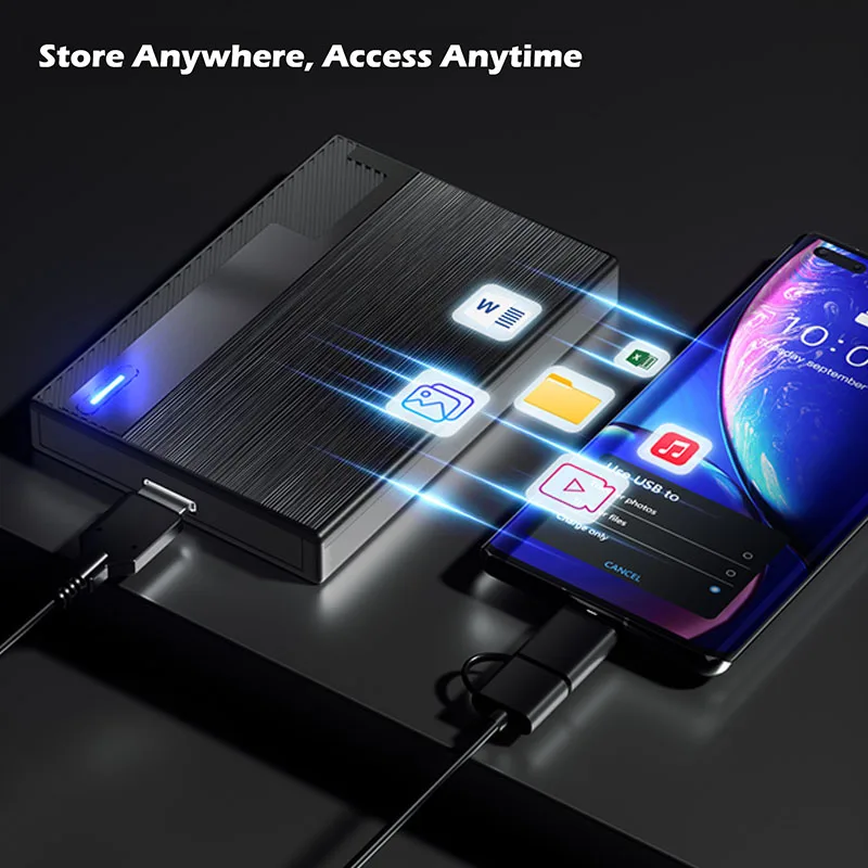 محرك الأقراص الصلبة الخارجي المحمول 1 تيرابايت توسيع التخزين HDD USB 3.0 USB-C للكمبيوتر الشخصي، ماك، الكمبيوتر المحمول، الهاتف، PS4، Xbox One، Office & Game #3