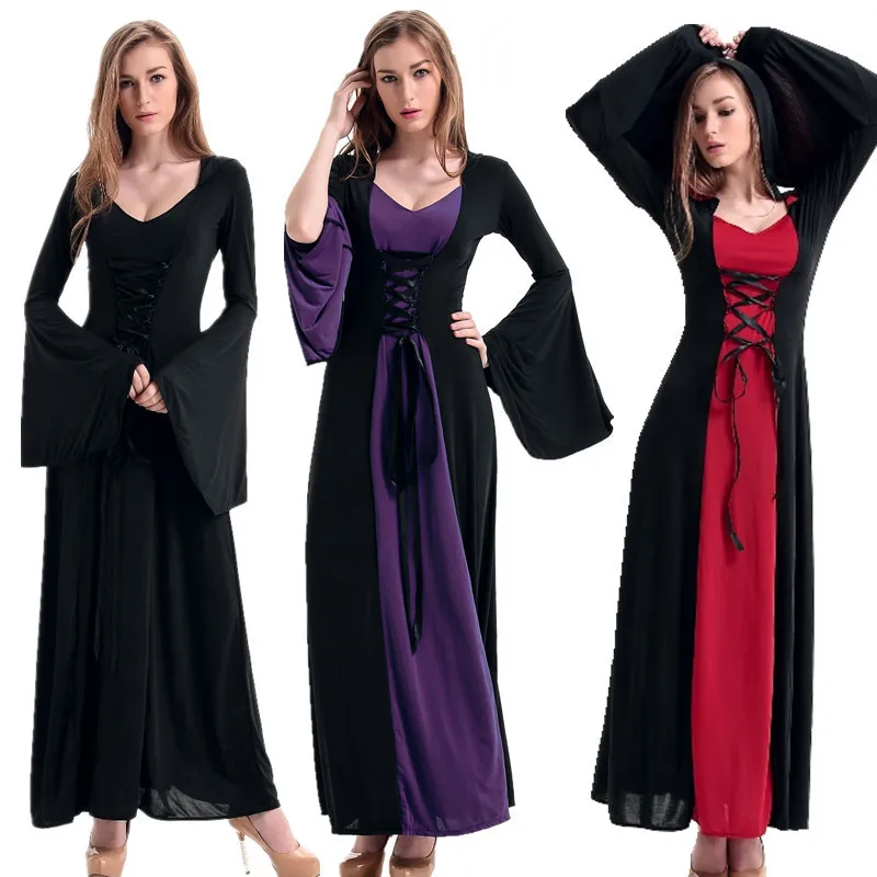 Halloween Volwassen Heksenkostuum Duivel Heks Dood God Rollenspel Par Koningin Prestatiekleding Polyester Materiaal