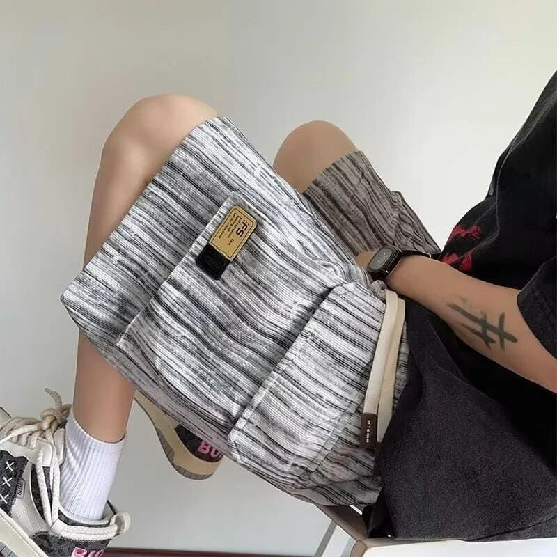 

Новые летние мужские спортивные брюки в американском стиле, тонкие, свободного кроя, больших размеров, для спорта и повседневной носки, длиной до колена.