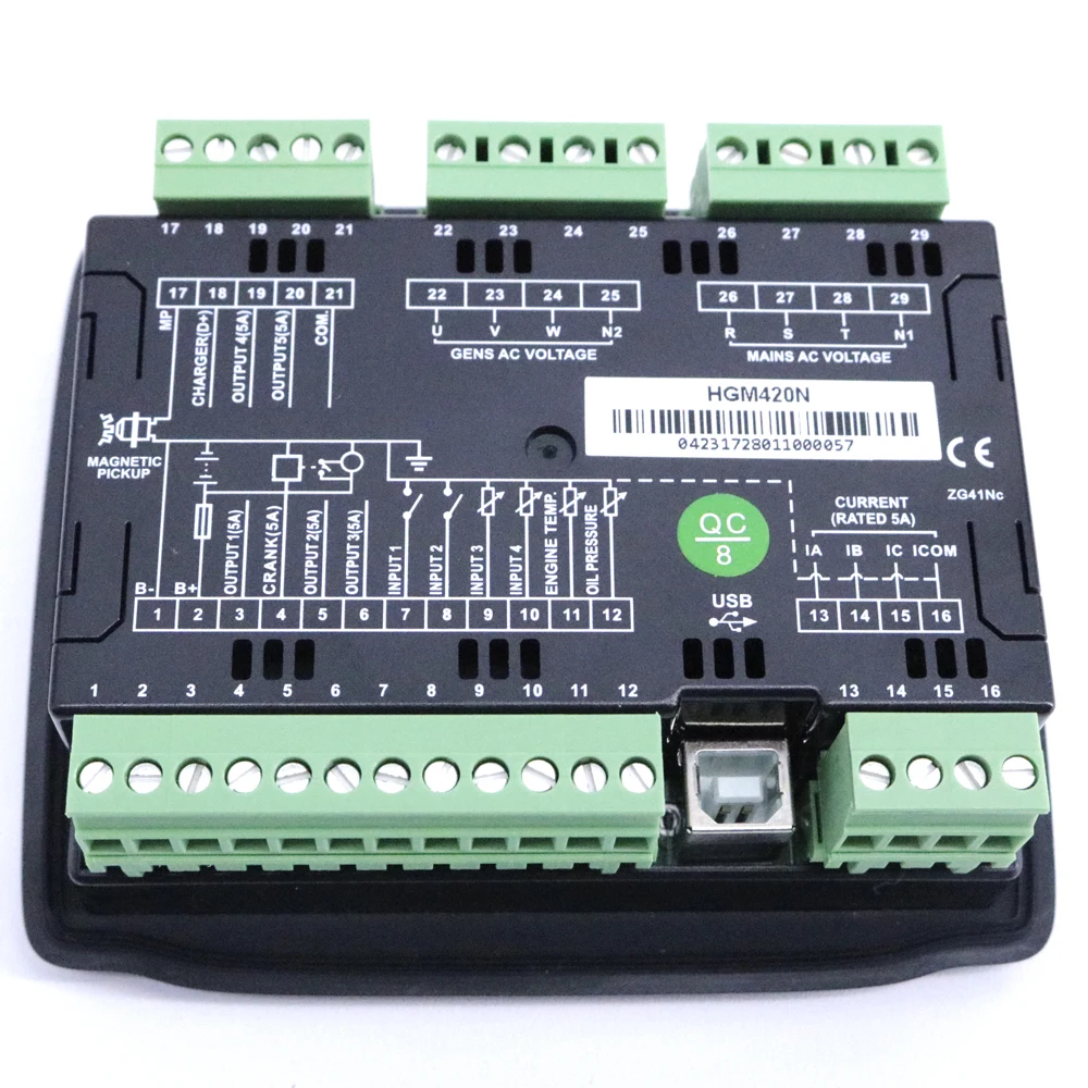 Smartgen HGM420N وحدة تحكم المولد AMF الجديدة عن بعد وحدة تحكم بدء وإيقاف الإشارة