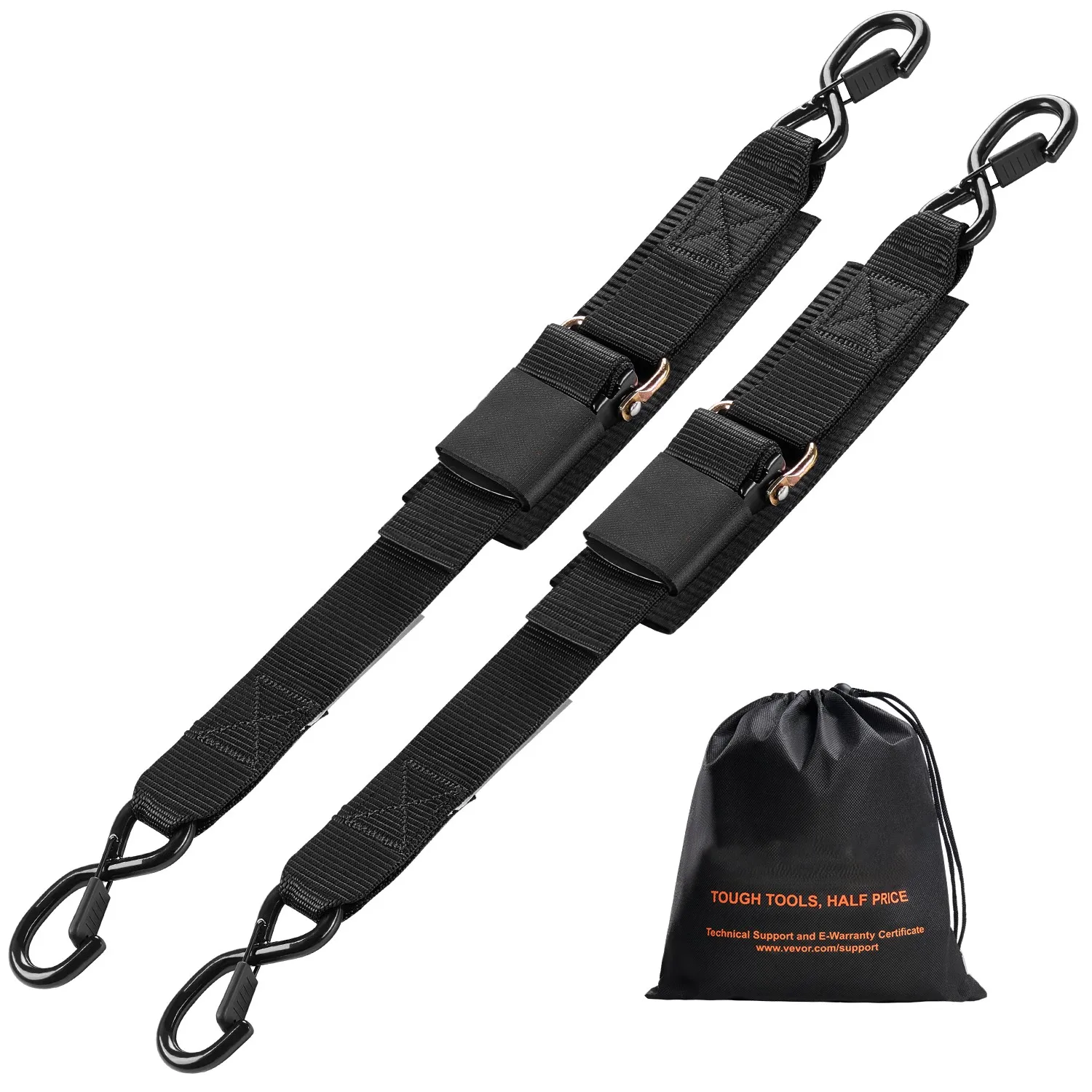 SucceBuy 2pcs 2/4ft Retractable Ratchet Straps with S Hooks 2in Cargo Ratchet Tie Down Luggage Belt Strap for Trailers Vehicles