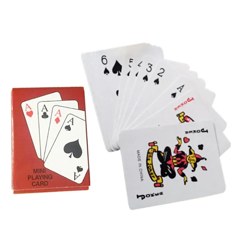 1 piece Mini Cute Poker Cards Playing Game Creative Child Gift Outdoor Climbing Travel Accessories 5.3*3.8cm