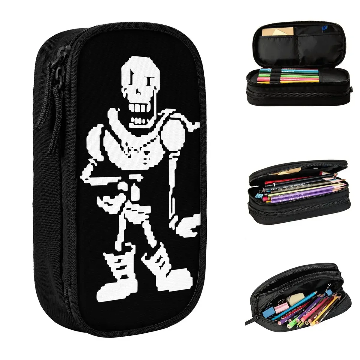 Papyrus Design Undertale Pencil Case Pen Holder Bags Girl Boy Big Capacity Office Zipper Pencilcases