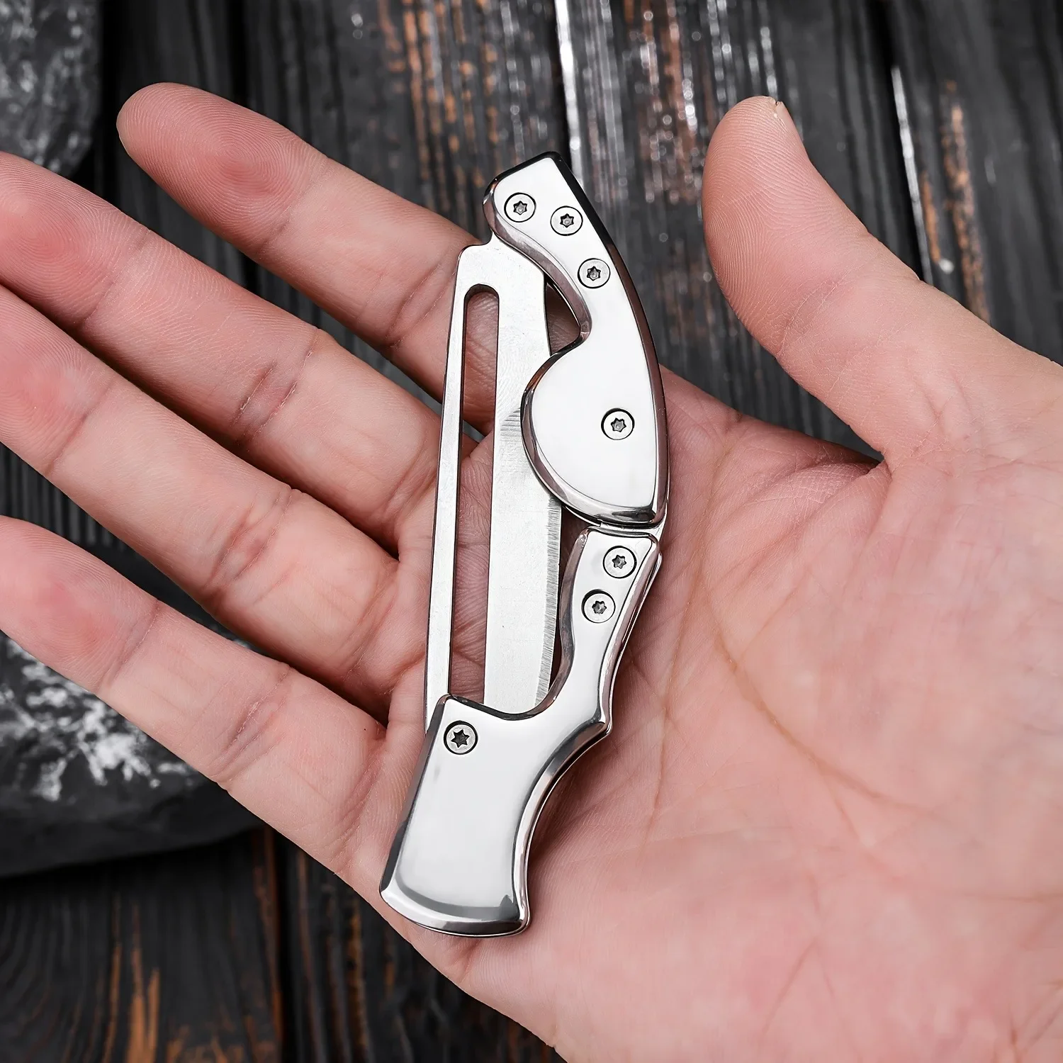 Mini pocket folding knife portable life-saving knife self-defense knife quick knife disassembly fruit knife creative folding