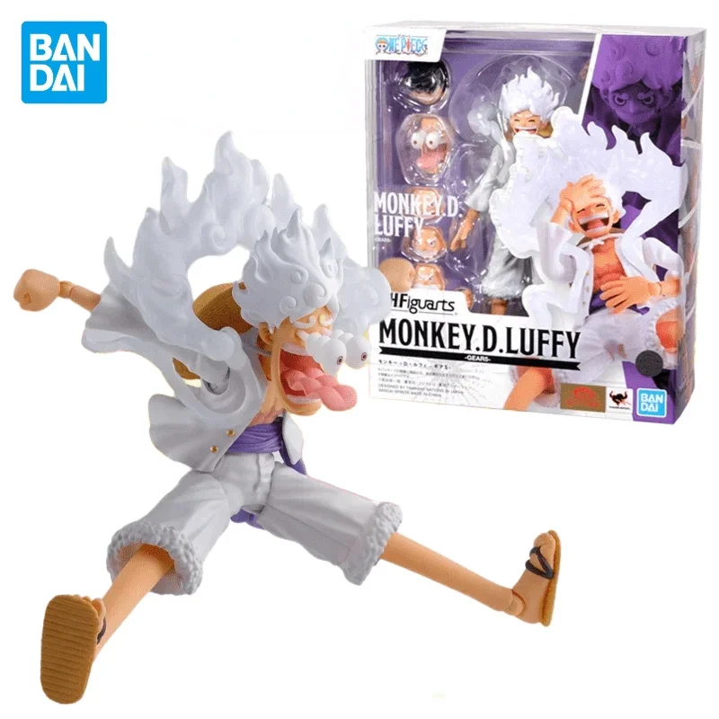 In Stock Bandai Original S.H.Figuarts ONE PIECE Monkey D. Luffy Gear 5 Anime Action Figures Model Toy Collection Hoilday Gifts