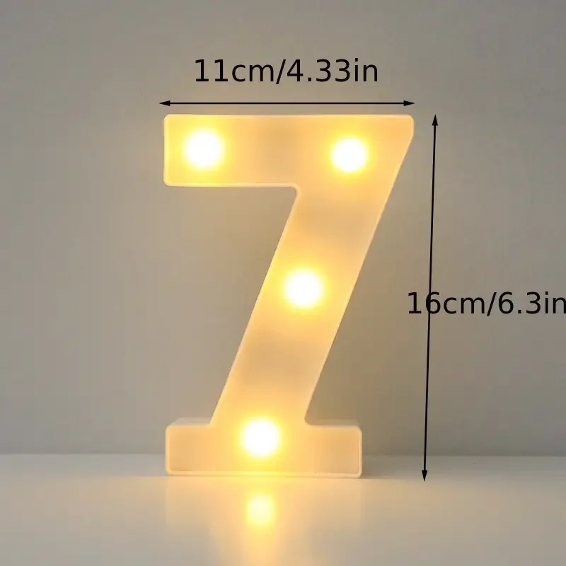 1pc 6,3 zoll Dekorative LED Lampe Weiß Kunststoff Festzelt Anzahl Licht up Zeichen Neon Für Home Hochzeit Party geburtstag Urlaub Dekor – Detail 7