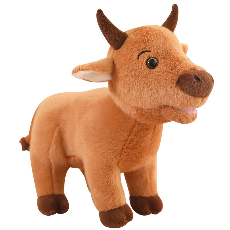 

25-60cm Kawaii Cattle Animals Plush Toys Early Childhood Education Props Doll Cute Bull Scalper Ox Cattle Soft Stuffed Pillow