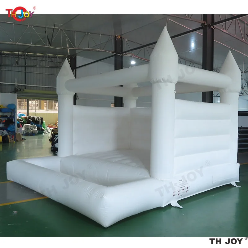 Soft Play White Bounce House With Slide Ball Pit Party Commercial Inflatable Mini Bouncy Castle With Blower