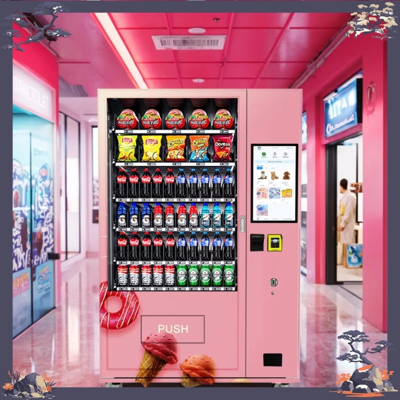 

Customized Automatic Snack Drink Vending Machine With Cooling System Smart Beverage Dispenser 24H Unattended For Business