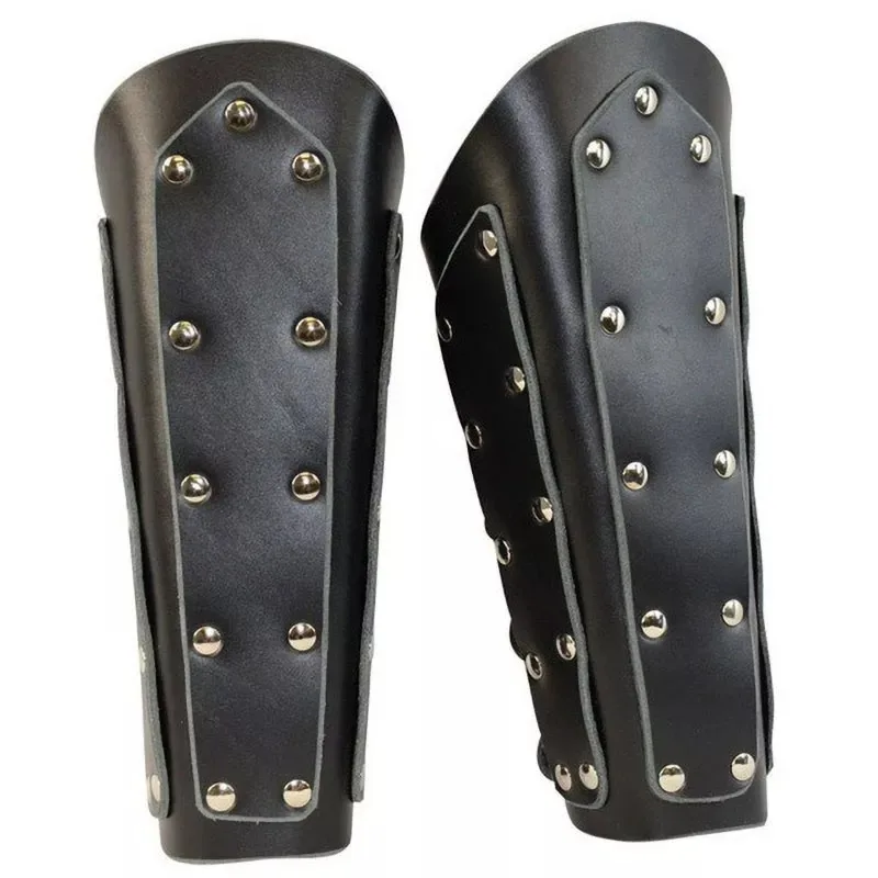 

Medieval Steampunk Cosplay Props Faux Leather Wide Bracer Lace Up Arm Armor Cuff Viking Knight Warrior Gloves Gauntlet Wristband
