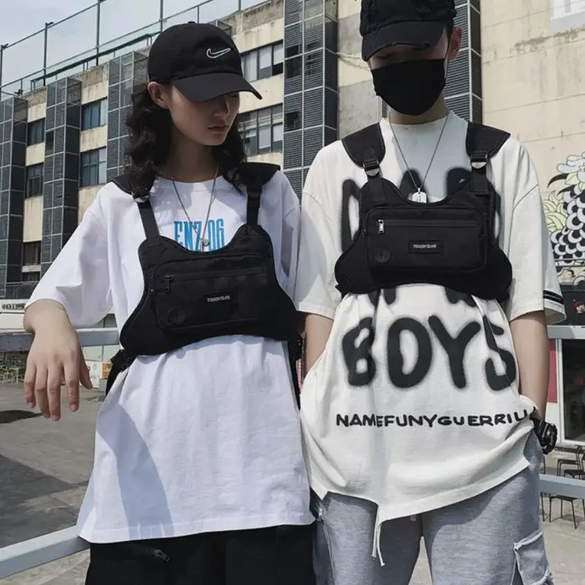 

Chest Bag Waist Bag Hip Hop Streetwear Large Capacity Sports Casual Tactical Vest Bags for Men