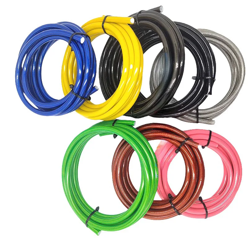 AN3 Motorcycle Car Hydraulic Brake Hose  Automotive Racing Nylon PTFE Steel Wire Weaving Clutch Universal Disc Brake Oil Pipe1/8