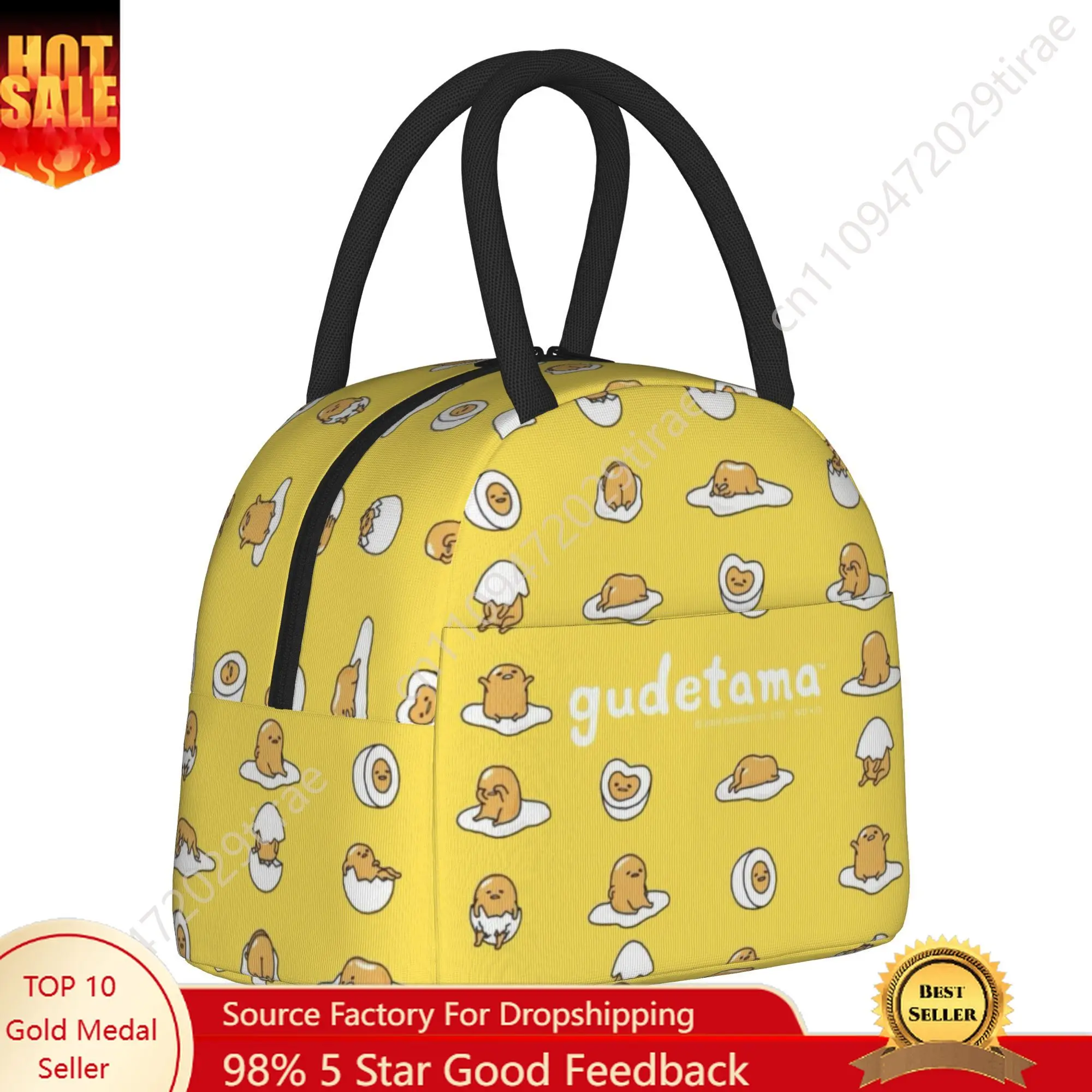 

Gudetama Insulated Lunch Bag Large Meal Container Thermal Bag Tote Lunch Box School Picnic Men Women