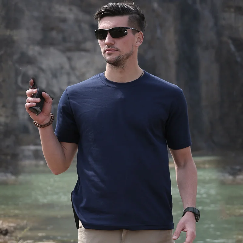 

Outdoor Quick dry T-shirt Men Summer Fishing Hiking Running Sport Tops Tactical Training fitness Male Cotton Tees M-4XL