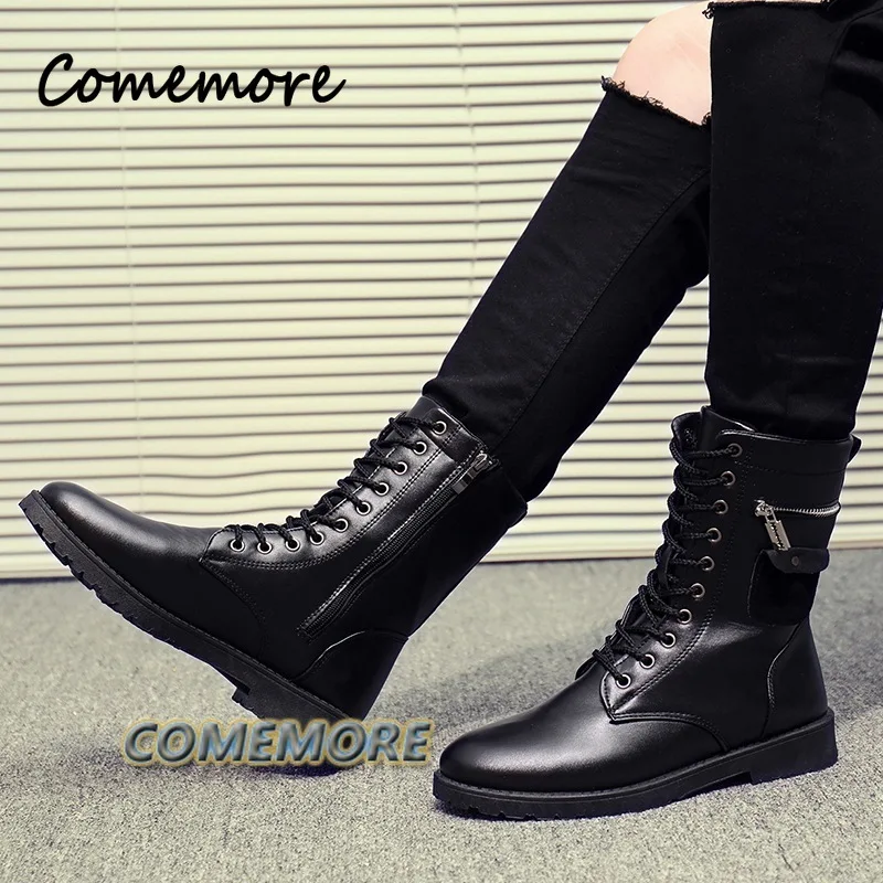 Fashion Chelsea Leather Men Boot Luxury Casual Shoes Formal Man Classic Ankle Boots Black Brown Zipper Knight Boot Autumn Winter