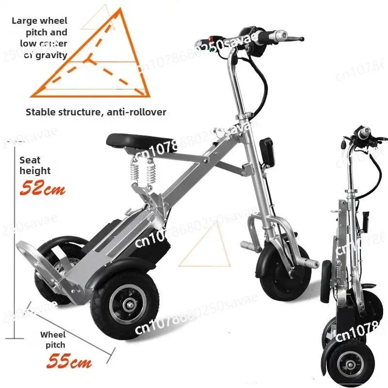 

Трехколесный самокат с литиевой батареей для пожилых людей, складной электромобиль, велосипед, сверхлегкий и портативный, маленький для